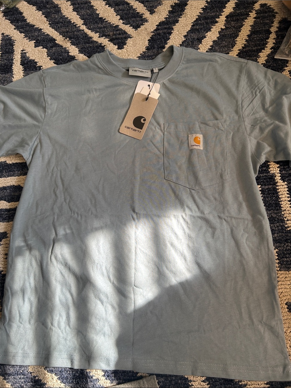 Carhartt Men’s Short Sleeve Pocket Tee — Dusty Blue